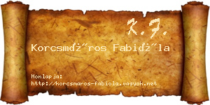 Korcsmáros Fabióla névjegykártya